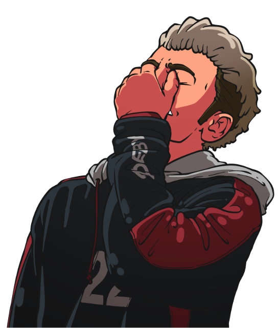 Illustration of a person cringing